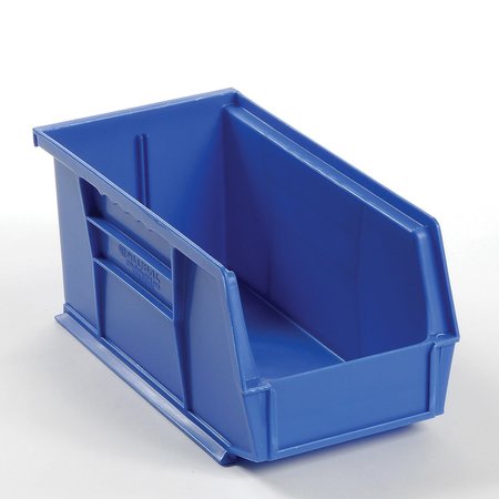 Global Industrial Hang & Stack Storage Bin, Plastic, 5 in H, Blue 269682BL
